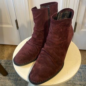 Red Born Heeled Boots